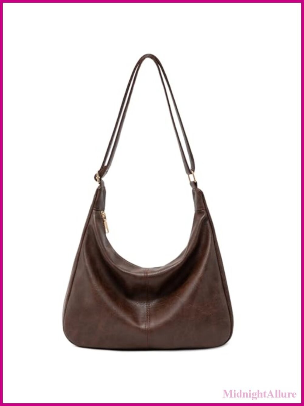 Vegan Leather Hobo Shoulder Bag Foldable Crossbody Purse